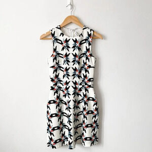 Tanya Taylor Floral Sleeveless Scuba Dress Sz 4